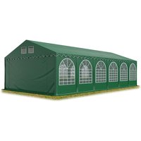 Festzelt 6x12 m - schwerentflammbar Partyzelt Eventzelt xxl 2,6m hoch dunkelgrün Pavillon pvc 1400 n 100% wasserdicht von INTENT24