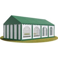Festzelt Partyzelt 4x8 m premium, hochwertige pvc Plane 750 n mit grünem Dach 100% wasserdicht mit Bodenrahmen von INTENT24