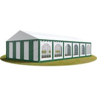 Festzelt Partyzelt 6x12 m premium, hochwertige pvc Plane 750 n in grün-weiß 100% wasserdicht mit Bodenrahmen von INTENT24