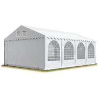 Festzelt xxl Partyzelt 5x8m, hochwertige pvc 800 n Plane in weiß, 100% wasserdicht, vollverzinkte Stahlkonstruktion mit Verbolzung, Seitenhöhe ca. von INTENT24