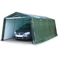 Garagenzelt 3,3 x 6,2 m in grün, Unterstand, Carport -zelt mit stabiler Stahlrohrkonstruktion pe 450 n Plane - dunkelgrün von INTENT24