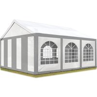 Hochwertiges Partyzelt 3x6 m Pavillon Zelt pe Plane 450 n Gartenzelt Festzelt Bierzelt Wasserdicht grau-weiß von CARPASOL