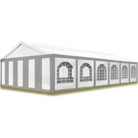 Hochwertiges Partyzelt 6x12 m Pavillon Zelt pe Plane 450 n Gartenzelt Festzelt Bierzelt Wasserdicht grau-weiß von CARPASOL