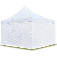 4x4 m Faltpavillon, professional Alu 40mm, Seitenteile ohne Fenster, weiß von INTENT24