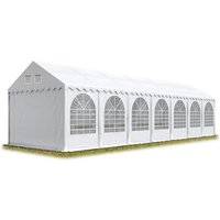 Festzelt 4x14 m Partyzelt Eventzelt xxl 2,6m hoch weiß Pavillon pvc 1400 n 100% wasserdicht von INTENT24