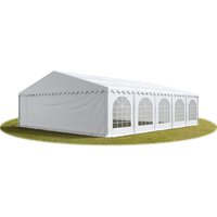 Festzelt Partyzelt 8x10 m feuersicher premium, hochwertige pvc Plane 750 n in weiß 100% wasserdicht mit Bodenrahmen - weiß von INTENT24