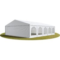 Festzelt Partyzelt 8x10 m schwerentflammbar premium, hochwertige pvc Plane 750 n in weiß 100% wasserdicht mit Bodenrahmen von INTENT24
