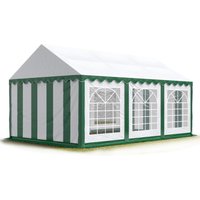 Party-Zelt Festzelt 4x6 m Garten-Pavillon -Zelt pvc Plane 700 n in grün-weiß Wasserdicht von CARPASOL