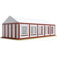 Intent24 - Party-Zelt Festzelt 5x10 m Garten-Pavillon -Zelt pvc Plane 700 n in rot-weiß Wasserdicht von INTENT24