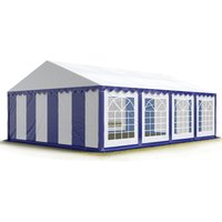 Party-Zelt Festzelt 5x8 m Garten-Pavillon -Zelt pvc Plane 700 n in blau-weiß Wasserdicht von INTENT24