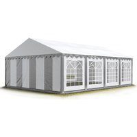 Party-Zelt Festzelt 6x8 m Garten-Pavillon -Zelt pvc Plane 700 n in grau-weiß Wasserdicht - grau-weiß von INTENT24