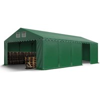 Stabiles Lagerzelt 5x10 m Zelthalle mit Bodenrahmen und Dachverstärkung pvc Plane 800 n dunkelgrün 100% wasserdicht Seitenhöhe 2,6 m Weidezelt von INTENT24