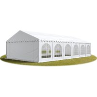 TOOLPORT Festzelt Partyzelt 6x12 m PREMIUM, hochwertige PVC Plane 750 N in weiß 100% wasserdicht mit Bodenrahmen von TOOLPORT