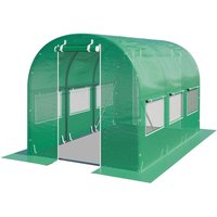 Toolport - Foliengewächshaus Gewächshaus 2x3m stabil & langlebig mit Fenster - reißfeste pe Plane 180g/m² grün transparent von TOOLPORT