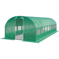 TOOLPORT Foliengewächshaus Gewächshaus 3x8m stabil & langlebig mit Fenster - reißfeste PE Plane 180g/m² grün transparent - grün von INTENT24