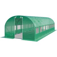 TOOLPORT Foliengewächshaus Gewächshaus 3x8m stabil & langlebig mit Fenster - reißfeste PE Plane 180g/m² grün transparent von TOOLPORT