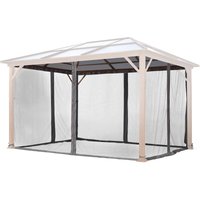 TOOLPORT Moskitonetz für Gartenpavillon Forest Deluxe 3x4 m - Polyester - Insektengitter mit Reißverschluss - grau - loft grey von INTENT24