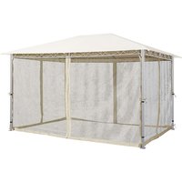 TOOLPORT Moskitonetz für Gartenpavillon Rendezvous Premium 3x4 m - Polyester - Insektengitter mit Reißverschluss - champagner - champagnerfarben von INTENT24