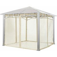 Toolport Moskitonetz für Gartenpavillon Sunset Deluxe 3x3 m - Polyester - Insektengitter mit Reißverschluss - champagner - champagnerfarben von INTENT24