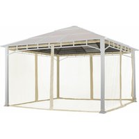 Toolport Moskitonetz für Gartenpavillon Sunset Deluxe 4x4 m - Polyester - Insektengitter mit Reißverschluss - champagner - champagnerfarben von INTENT24