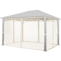 TOOLPORT Moskitonetz für Gartenpavillon Sunset Superior 3x4 m - Polyester - Insektengitter mit Reißverschluss - champagenr - champagnerfarben von INTENT24