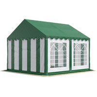 Party-Zelt Festzelt 4x4 m Garten-Pavillon -Zelt pvc Plane 700 n in grün-weiß Wasserdicht - Toolport von TOOLPORT