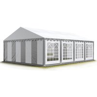 Toolport - Party-Zelt Festzelt 4x8 m Garten-Pavillon -Zelt pvc Plane 700 n in grau-weiß Wasserdicht von TOOLPORT