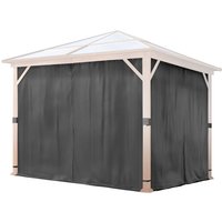 Toolport - 4 Seitenteile für Gartenpavillon Forest Deluxe 3x3 m - Polyester ca. 180 g/m² - mit Reißverschluss - grau von TOOLPORT