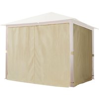 4 Seitenteile für Gartenpavillon Forest Premium 3x3 m - Polyester ca. 180 g/m² - mit Reißverschluss - champagner - Toolport von TOOLPORT