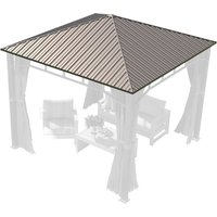 Toolport Ersatzdach 3x3 m Hardtop Dach Stahldach für Gartenpavillon Sunset Superior 3x3m - loft grey von INTENT24