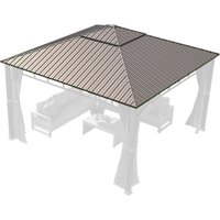 Toolport Ersatzdach 4x4 m Hardtop Dach Stahldach für Gartenpavillon Sunset Superior 4x4m - loft grey von INTENT24