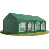 Toolport Festzelt Partyzelt 4x8 m premium, hochwertige pvc Plane 750 n in dunkelgrün 100% wasserdicht mit Bodenrahmen von INTENT24