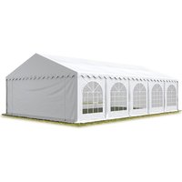 Toolport Festzelt Partyzelt 6x10 m schwerentflammbar premium, hochwertige pvc Plane 750 n in weiß 100% wasserdicht mit Bodenrahmen von INTENT24