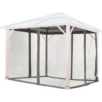 Toolport Moskitonetz für Gartenpavillon Forest Deluxe 3x3 m - Polyester - Insektengitter mit Reißverschluss - grau - loft grey von INTENT24