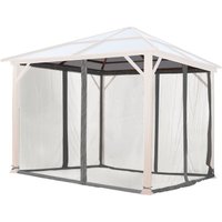 Moskitonetz für Gartenpavillon Forest Deluxe 3x3 m - Polyester - Insektengitter mit Reißverschluss - grau - Toolport von TOOLPORT