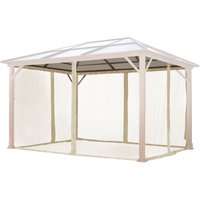 Toolport Moskitonetz für Gartenpavillon Forest Deluxe 3x4 m - Polyester - Insektengitter mit Reißverschluss - champagner - champagnerfarben von INTENT24