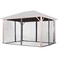 Toolport Moskitonetz für Gartenpavillon Forest Superior 3x4 m - Polyester - Insektengitter mit Reißverschluss - grau - loft grey von INTENT24