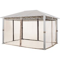 Toolport Moskitonetz für Gartenpavillon Rendezvous Deluxe 3x4 m - Polyester - Insektengitter mit Reißverschluss - cappuccino - cappuccino von INTENT24