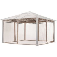 Toolport Moskitonetz für Gartenpavillon Rendezvous Deluxe 4x4 m - Polyester - Insektengitter mit Reißverschluss - cappuccino - cappuccino von INTENT24