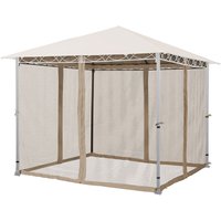 Toolport Moskitonetz für Gartenpavillon Rendezvous Premium 3x3 m - Polyester - Insektengitter mit Reißverschluss - cappuccino - cappuccino von INTENT24