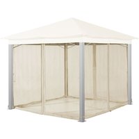 Toolport Moskitonetz für Gartenpavillon Sunset Classic 3x3 m - Polyester - Insektengitter mit Reißverschluss - champagner - champagnerfarben von INTENT24