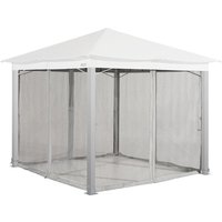 Toolport Moskitonetz für Gartenpavillon Sunset Classic 3x3 m - Polyester - Insektengitter mit Reißverschluss - grau - stone von INTENT24