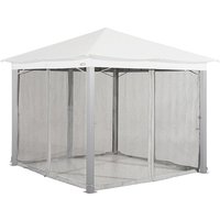 Toolport Moskitonetz für Gartenpavillon Sunset Premium 3x3 m - Polyester - Insektengitter mit Reißverschluss - grau - stone von INTENT24