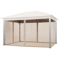 Toolport Moskitonetz für Gartenpavillon Sunset Premium 3x4 m - Polyester - Insektengitter mit Reißverschluss - cappuccino - cappuccino von INTENT24