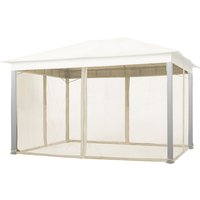 Toolport Moskitonetz für Gartenpavillon Sunset Premium 3x4 m - Polyester - Insektengitter mit Reißverschluss - champagner - champagnerfarben von INTENT24