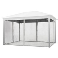 Toolport Moskitonetz für Gartenpavillon Sunset Premium 3x4 m - Polyester - Insektengitter mit Reißverschluss - grau - stone von INTENT24