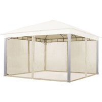 Toolport Moskitonetz für Gartenpavillon Sunset Premium 4x4 m - Polyester - Insektengitter mit Reißverschluss - champagner - champagnerfarben von INTENT24