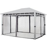 Toolport Moskitonetz für Gartenpavillon Sunset Superior 3x4 m - Polyester - Insektengitter mit Reißverschluss - grau - loft grey von INTENT24