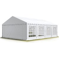 Party-Zelt Festzelt 5x8 m schwerentflammbar Garten-Pavillon -Zelt pvc Plane 750 n in weiß Wasserdicht - Toolport von TOOLPORT