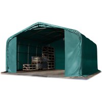 Toolport Standsichere Lagerhalle/Lagerzelt 6 x 6 m/mit Statik feuersichere PRIMEtex pvc Plane 2300 n Weidezelt dunkelgrün von INTENT24
